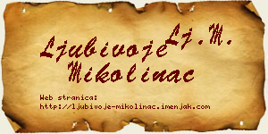 Ljubivoje Mikolinac vizit kartica